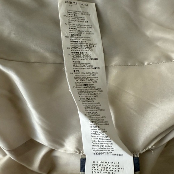 Armani Collezioni Blue and Tan Striped Puffer Jacket - Picture 9 of 11